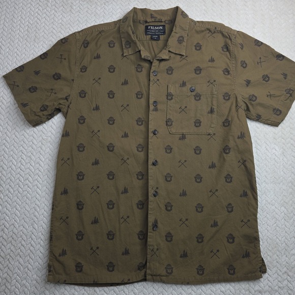 Filson Other - Filson Smokey Bear Shirt Mens Small Olive Green Short Sleeve Graphic Button Down